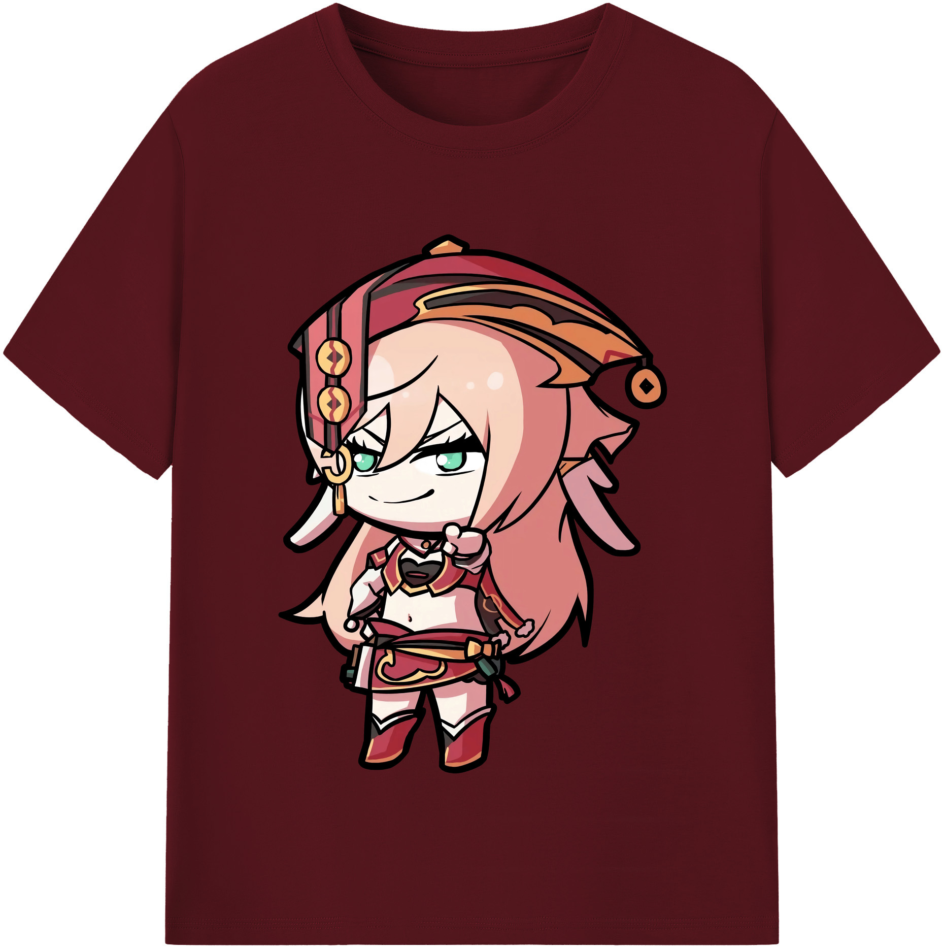 げんし神 ヤンフェイ genshin Yanfei 綿100％半袖Tシャツ（フロントプリント）